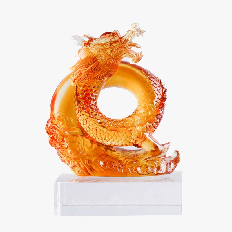 Liuli Dragon Feng Shui-Kunstwerk für Schutz und Kraft