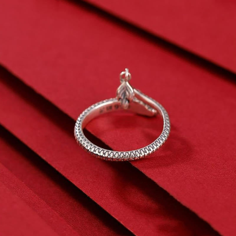 Adjustable 925 Sterling Silver Dragon Luck Protection Ring