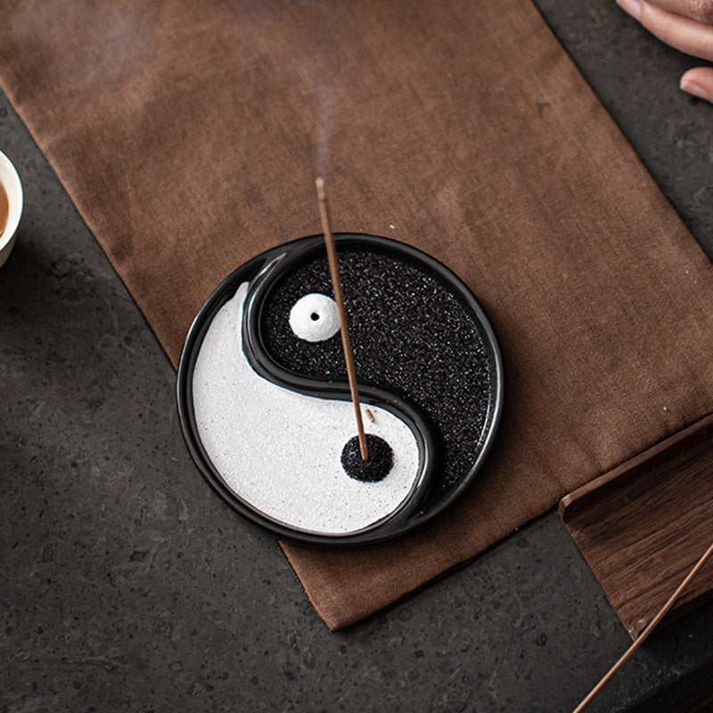Yin Yang Ceramic Incense Holder for Zen Balance and Peace