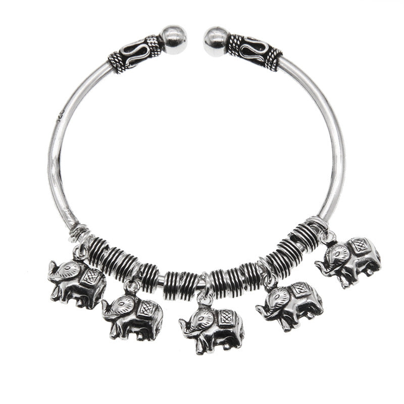 925 Sterling Silver Elephant Strength Bracelet | Wisdom Symbol