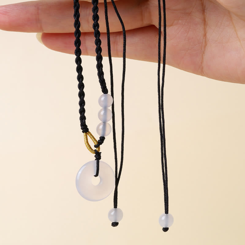 Heilende Halskette mit Erdbeerquarz-Friedensschnalle, 45 cm