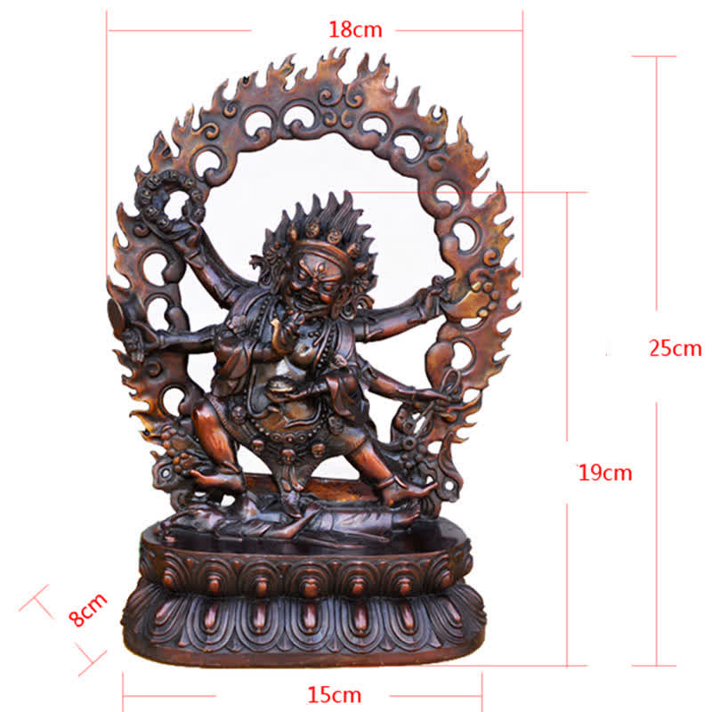 Copper Buddha Statue Mahakala Bodhisattva Compassion Figurine