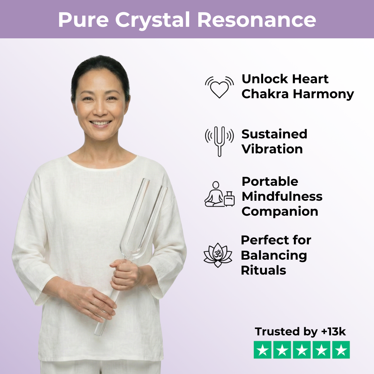 E4 Note Kristall-Stimmgabel - Solarplexus-Chakra