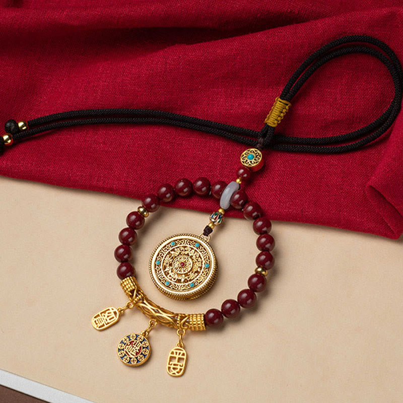 Natural Cinnabar Ruyi Car Hanging Decoration for Peace