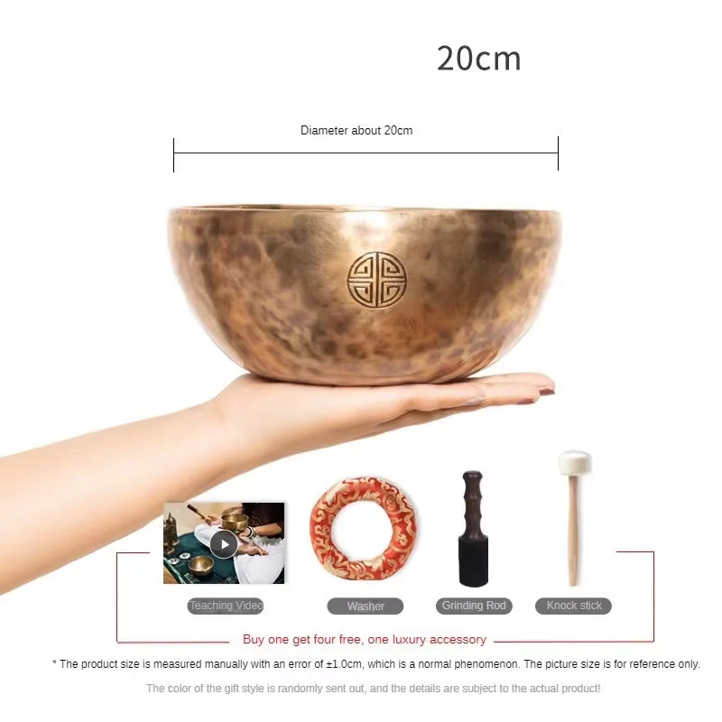 Full Moon Nepal Singing Bowl Handmade Brass Tibetan Singing Bowls Meditation Yoga Professional Percussion Instruments Accessory