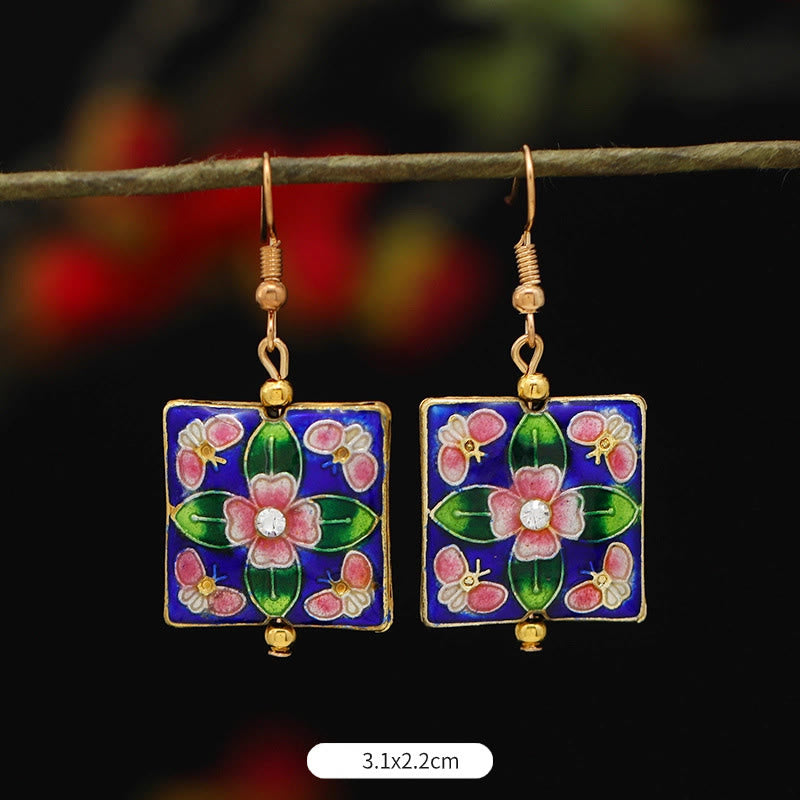 Alloy Copper Lotus Butterfly Drop Earrings for Spiritual Enlightenment