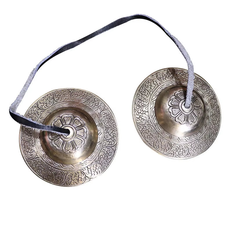 Nepal Handmade Tinkle Bell Large Brass Tibetan Music Bells Sound Healing Yoga Meditation Tinsha Bell Percussion Children Gifts