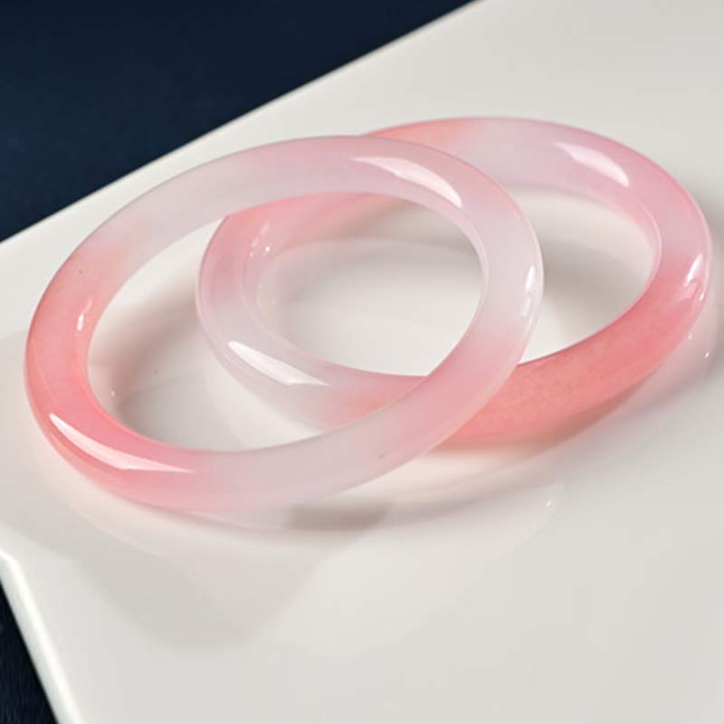 Pink Crystal Love Warmth Bracelet | Rose Quartz Bangle 56-58mm