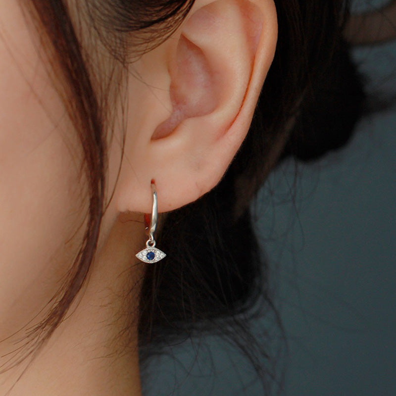 925 Sterling Silver Evil Eye Protection Stud Earrings