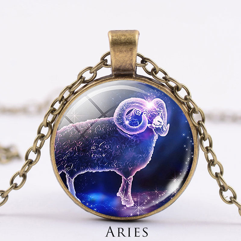 Titanium Steel Zodiac Necklace | 12 Constellations Protection