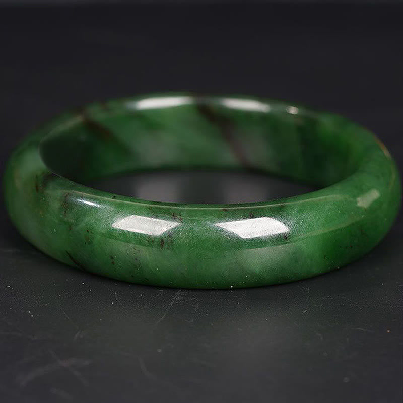 Natural Hetian Cyan Jade Bracelet for Success & Happiness 56mm