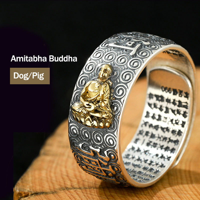 Copper Chinese Zodiac Adjustable Wealth Luck Ring