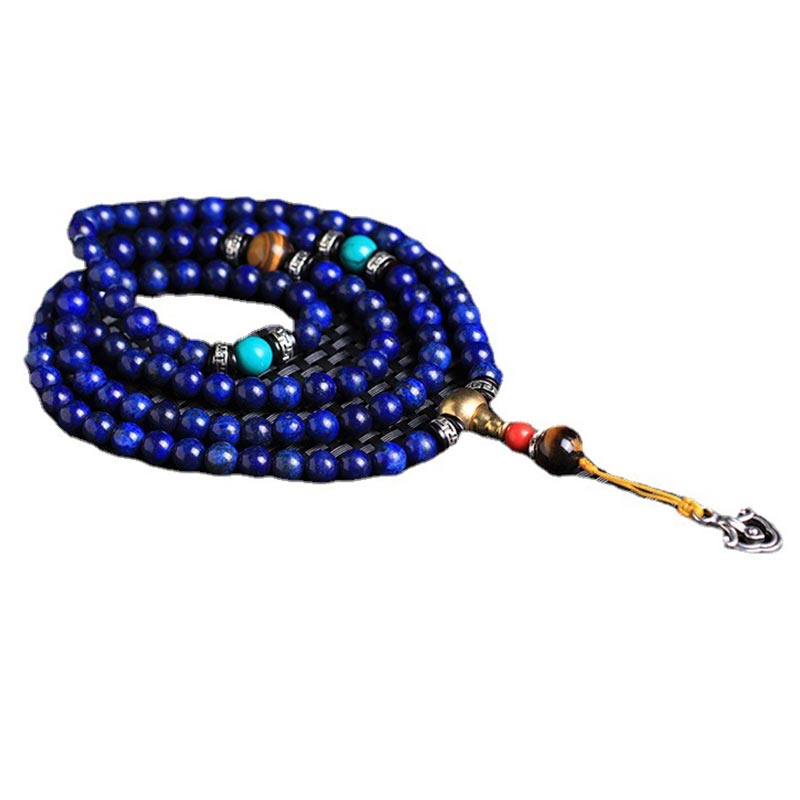 108 Beads Lazurite Gemstone Mala Bracelet for Balance & Serenity
