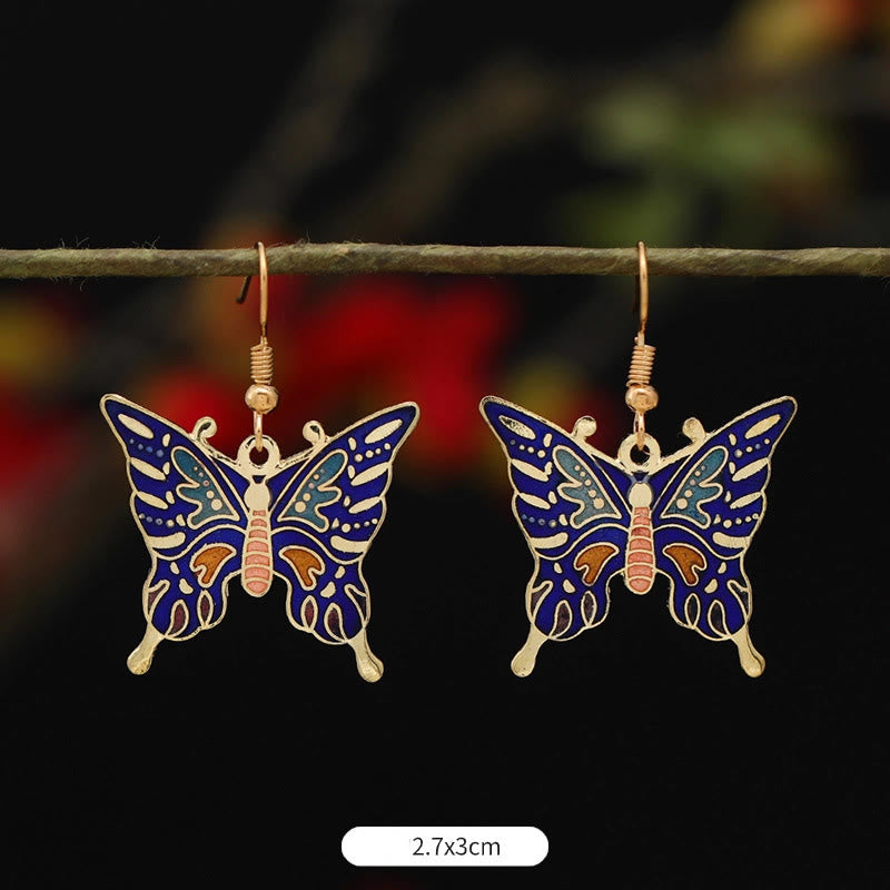Alloy Copper Lotus Butterfly Drop Earrings for Spiritual Enlightenment