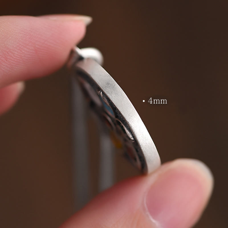 Om Mani Padme Hum Halskette | Tibetischer Anhänger aus Kupfer und Silber