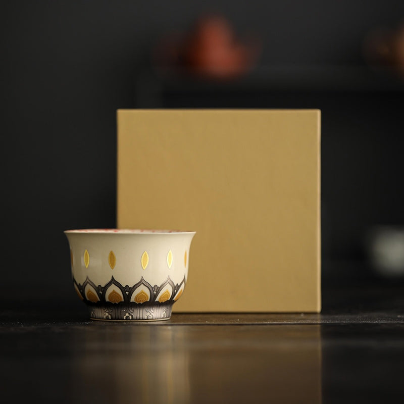 Chinesische Teetasse aus Keramik, 100 ml, Dunhuang, Tausend Buddhas