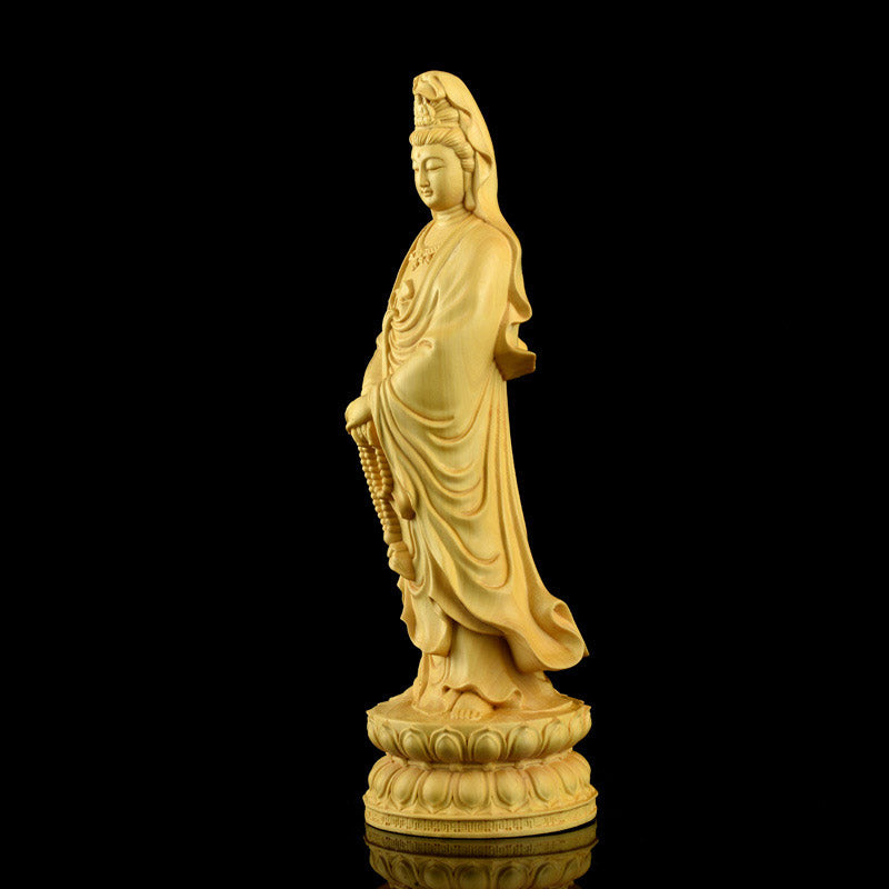 Avalokitesvara Boxwood Zen Blessing Home Decoration