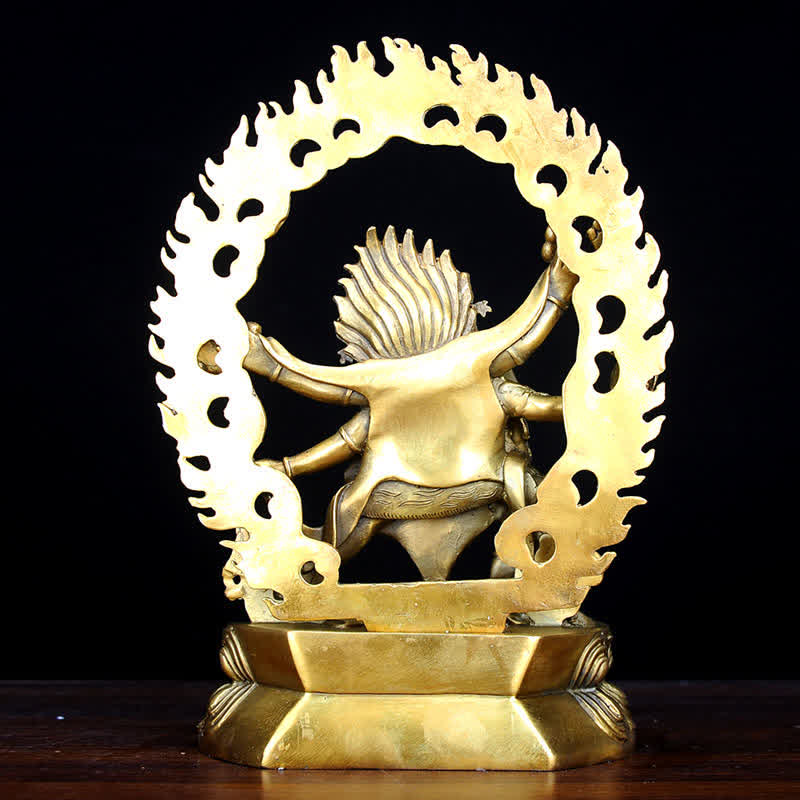 Copper Buddha Statue Mahakala Bodhisattva Compassion Figurine