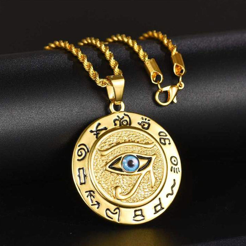 Eye of Horus Titanium Steel Protection Necklace Pendant