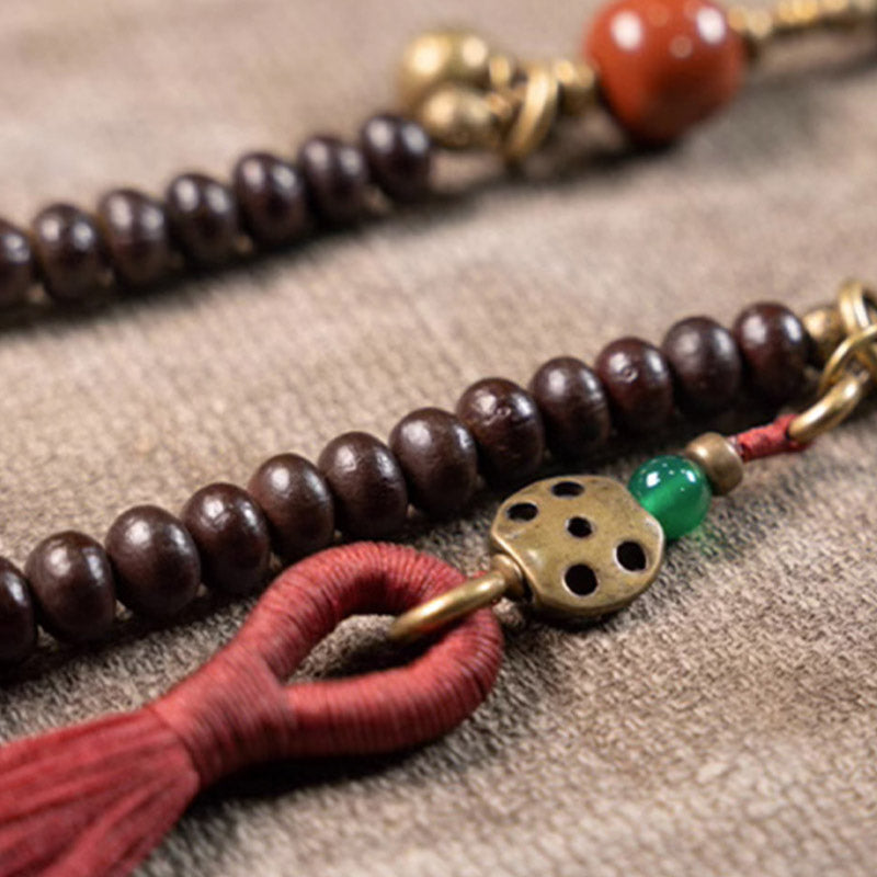 8mm Purple Bodhi Seed Mala Bracelet for Auspiciousness