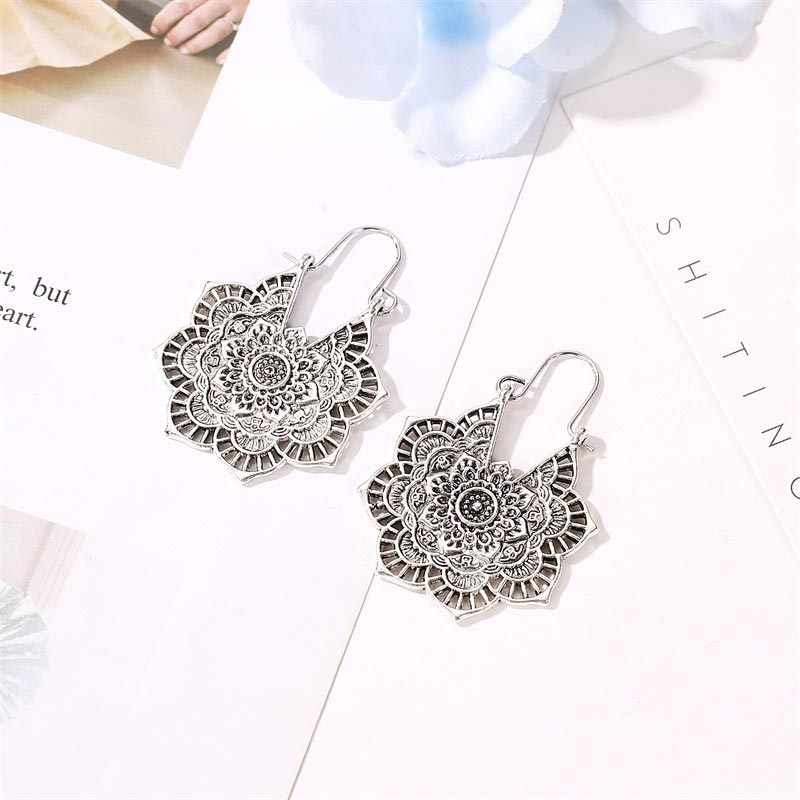 Tibetan Lotus Earrings in Copper | Balance & Healing