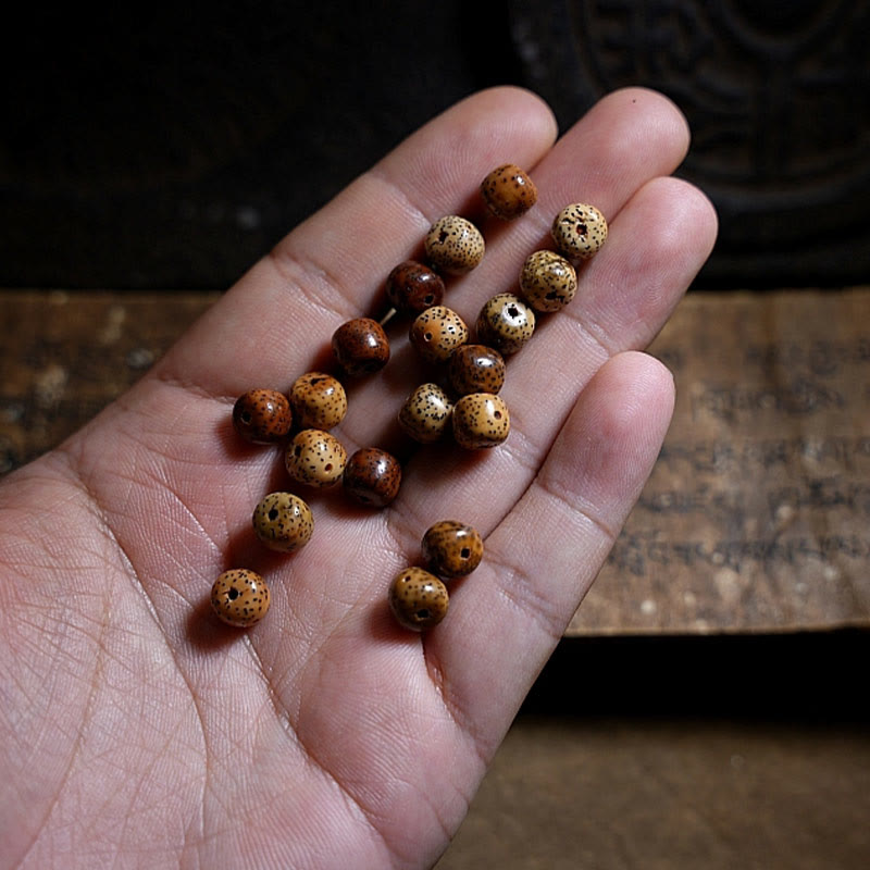 Triple Wrap Agate Bracelet with Bodhi Seed & Amber Beads