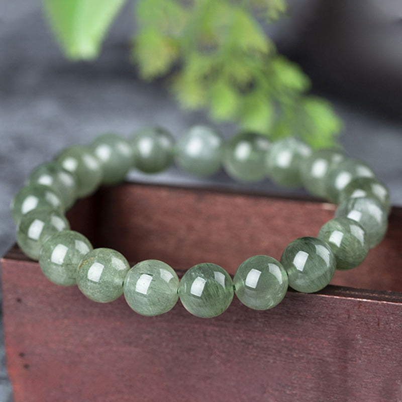 8mm Green Crystal Spiritual Bracelet for Wealth & Protection