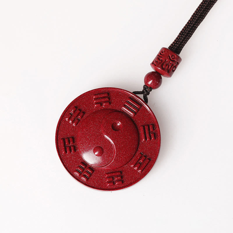 Cinnabar Yin Yang Bagua Blessing Necklace for Calm & Balance