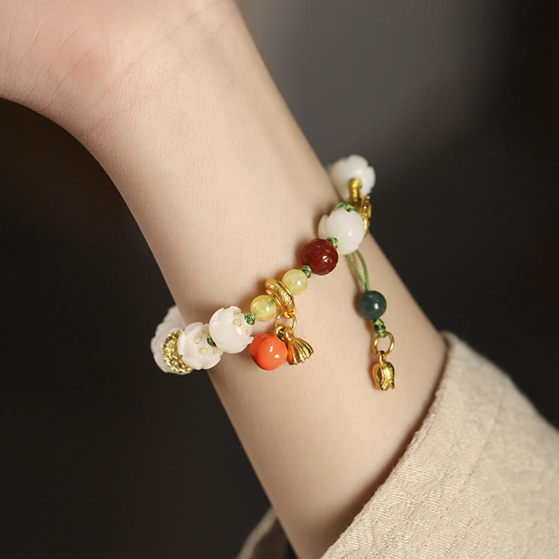 Bodhi Seed Lotus Bracelet for Peace & Enlightenment - 14-15cm