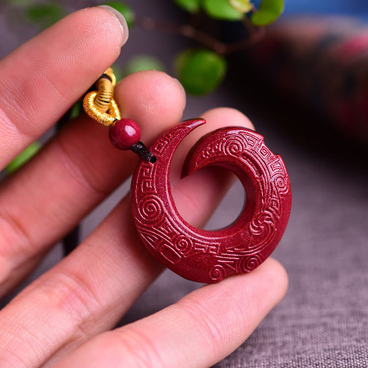 Unisex Cinnabar Blessing Necklace Pendant | Luck Design