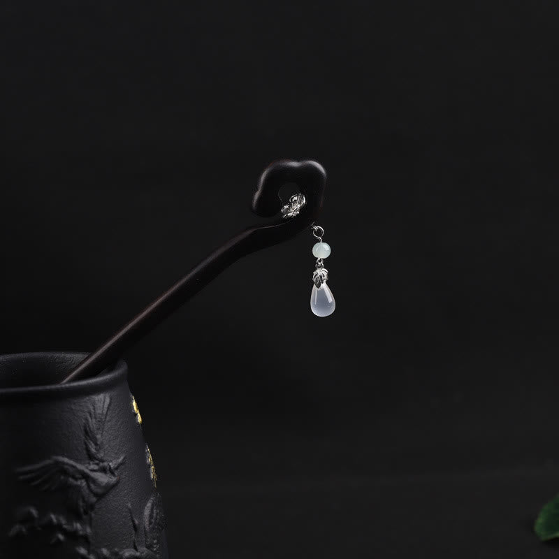 Ebenholz-Mut-Haarnadel | Traditionelle chinesische Haarnadel 17 cm