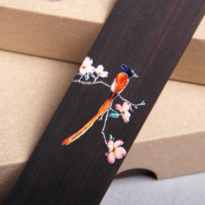 Lesezeichen aus Ebenholz, Pirol, Vogel, Holz, mit Geschenkbox