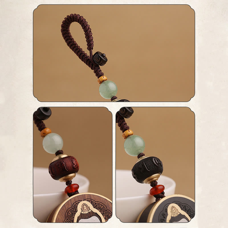 Ebenholz Rosenholz Spirituelle Balance Auto Schlüsselanhänger | Heilende Klänge