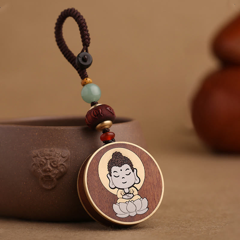 Ebenholz Rosenholz Spirituelle Balance Auto Schlüsselanhänger | Heilende Klänge