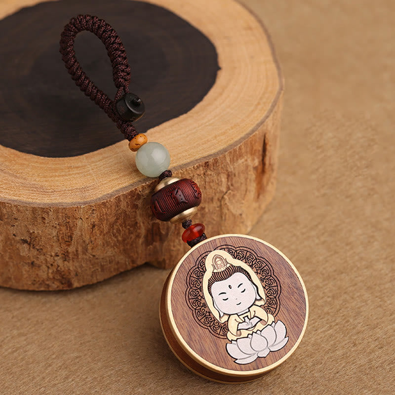 Ebenholz Rosenholz Spirituelle Balance Auto Schlüsselanhänger | Heilende Klänge