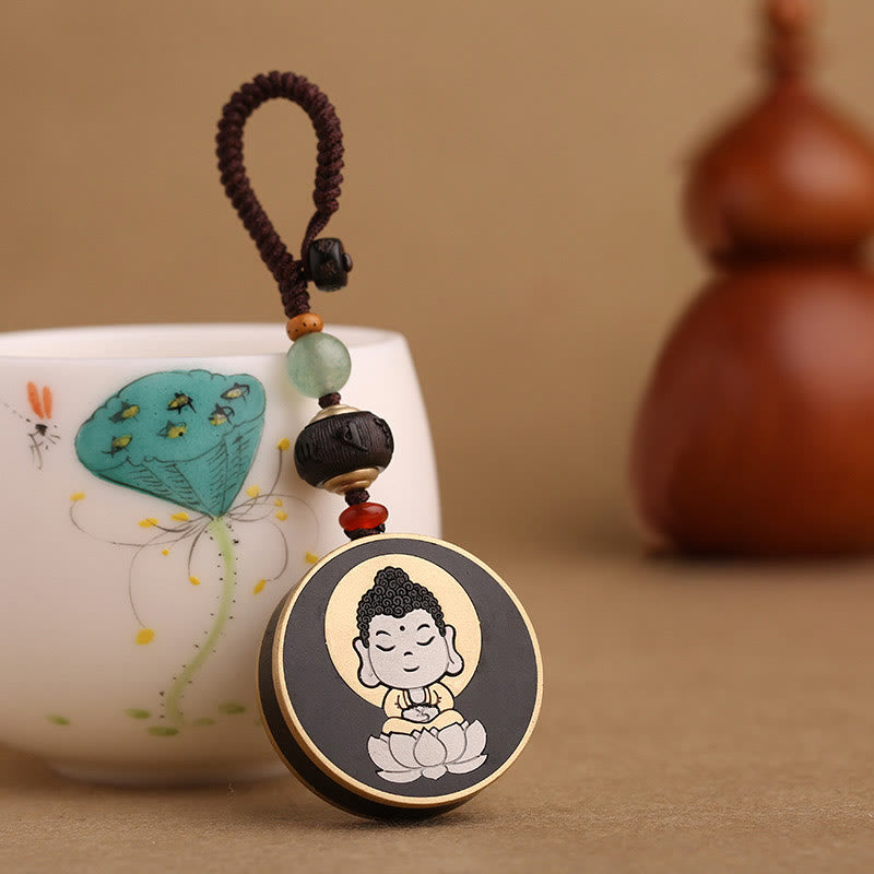 Ebenholz Rosenholz Spirituelle Balance Auto Schlüsselanhänger | Heilende Klänge