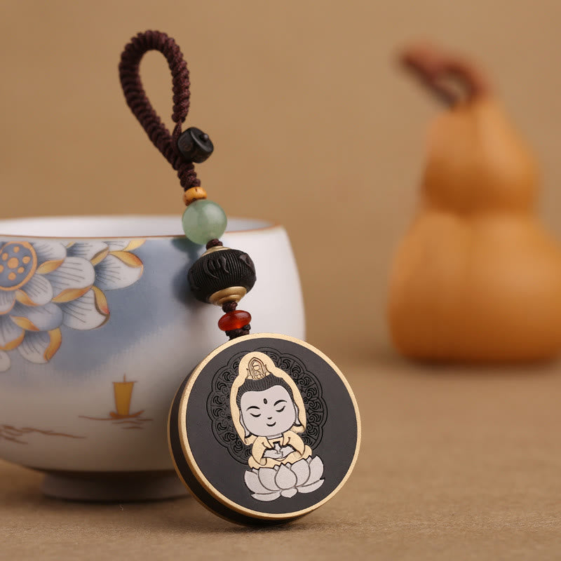 Ebenholz Rosenholz Spirituelle Balance Auto Schlüsselanhänger | Heilende Klänge