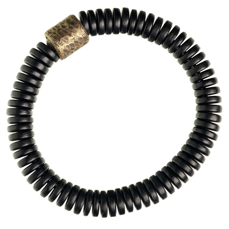 Ebenholz Messing Ruhe Armband | Erdung Frieden Schmuck