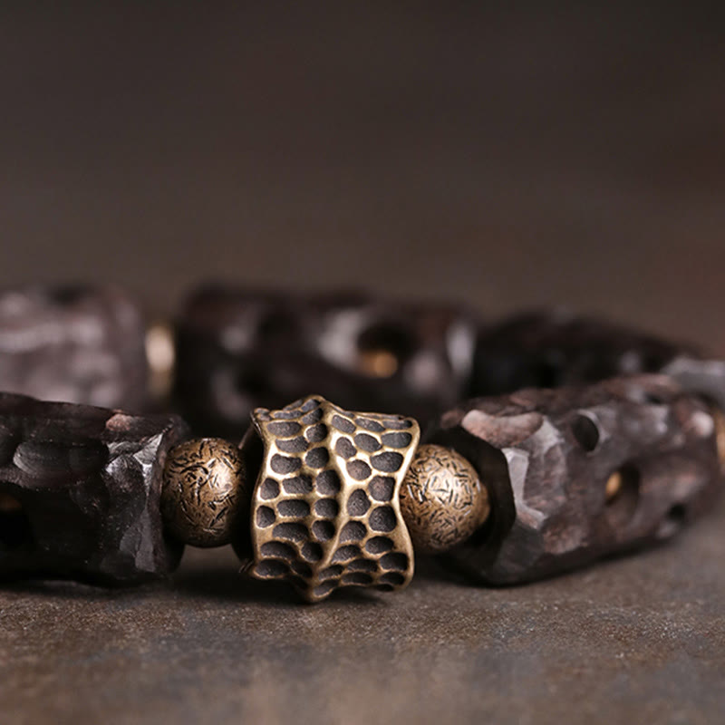 Ruhearmband aus Ebenholz für Erdung und Frieden, 14–17,5 cm