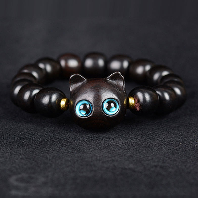 Ebenholz-Katzen-Balance-Armband für spirituellen Schutz