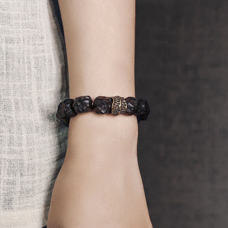 Paararmband aus Ebenholz und Kupfer für Frieden und Ausgeglichenheit