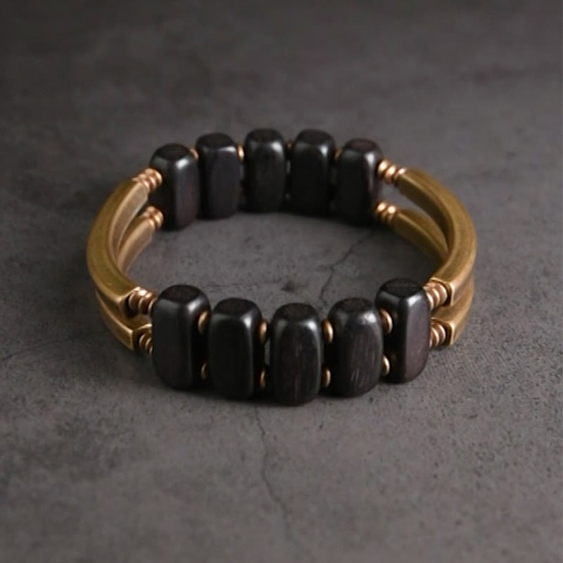 Ebenholz Kupfer Doppelschicht Spirituelles Armband Balance