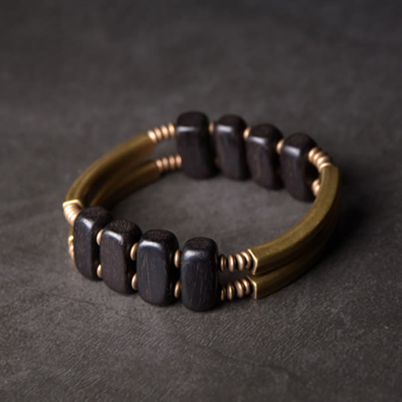 Ebenholz Kupfer Doppelschicht Spirituelles Armband Balance