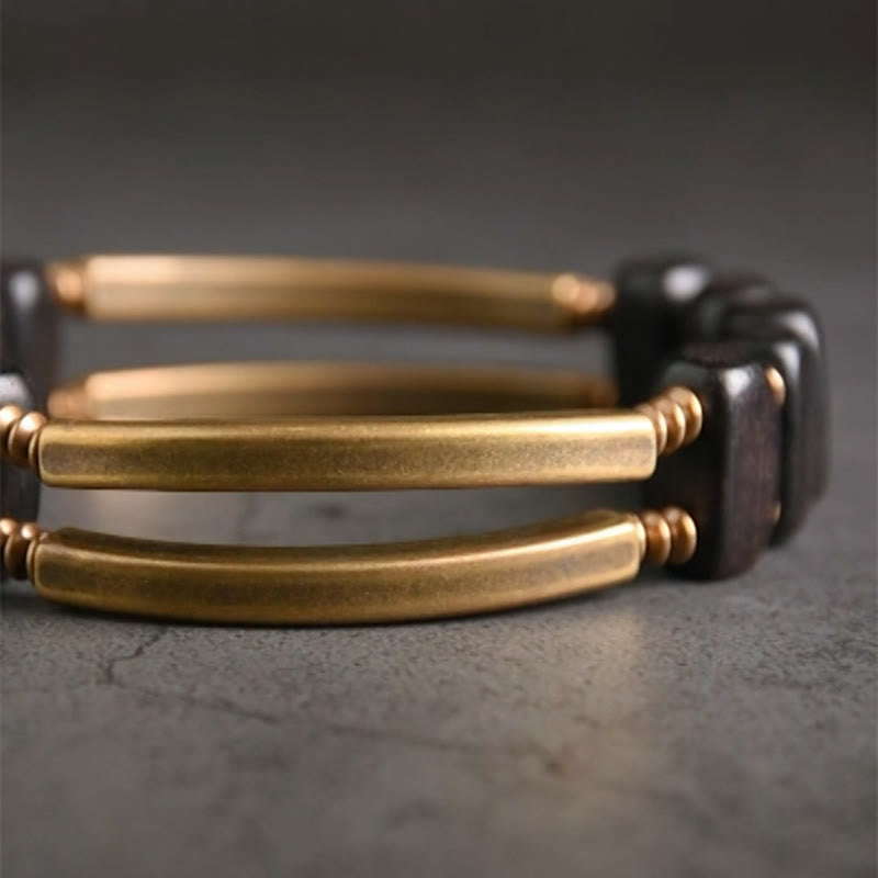 Ebenholz Kupfer Doppelschicht Spirituelles Armband Balance