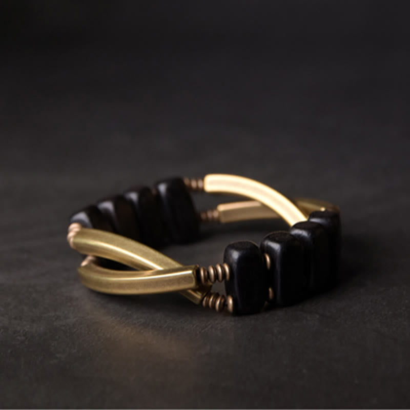 Ebenholz Kupfer Doppelschicht Spirituelles Armband Balance
