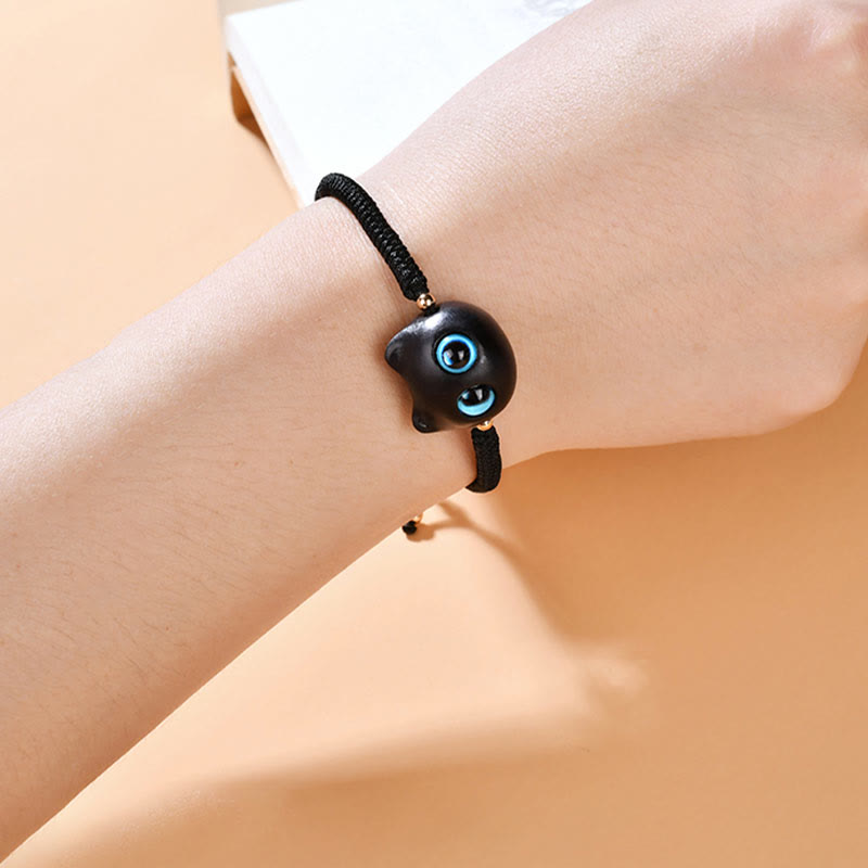 King Kong Knotenarmband aus Ebenholz für Frieden und Schutz