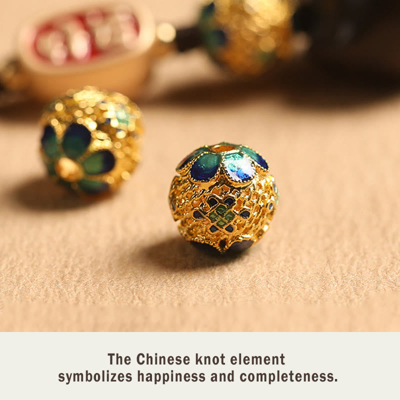 Schlüsselanhänger Glückskatze aus Ebenholz mit Glücksbringerwolke