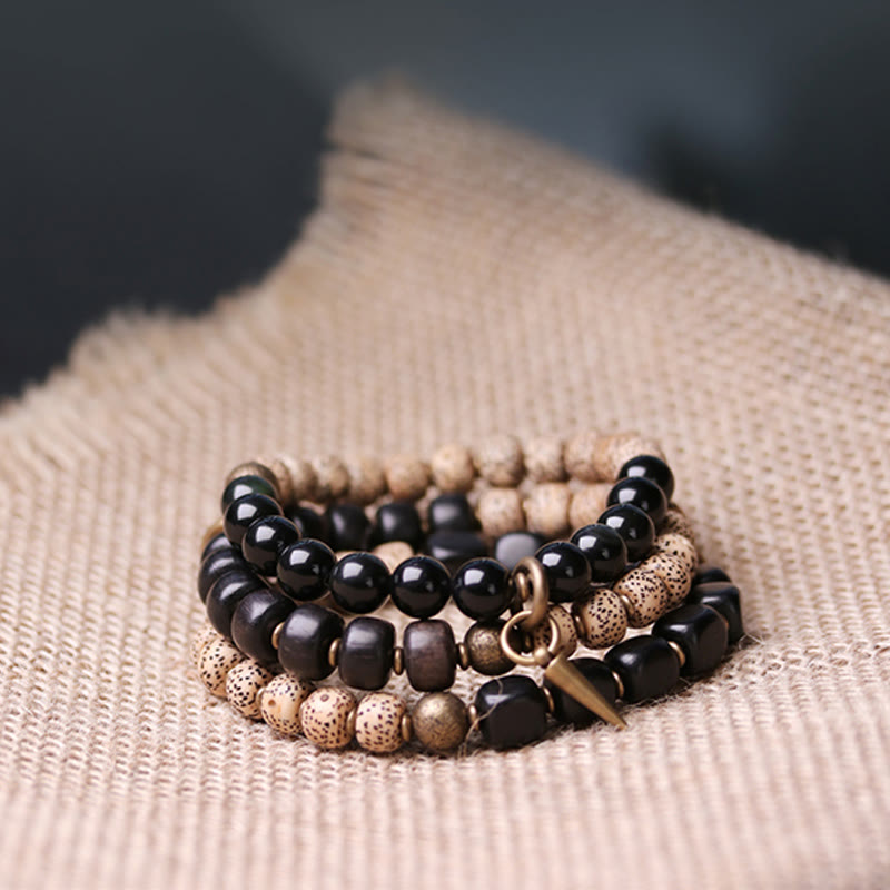 Ebenholz-Obsidian-Friedensarmband 15 cm Unisex