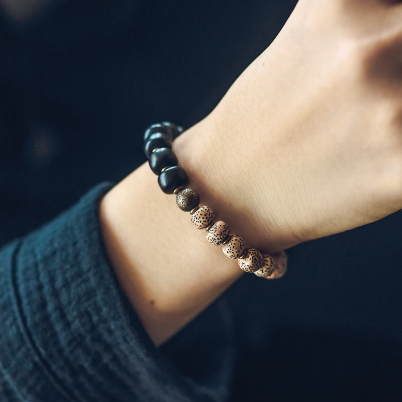 Ebenholz-Obsidian-Friedensarmband 15 cm Unisex