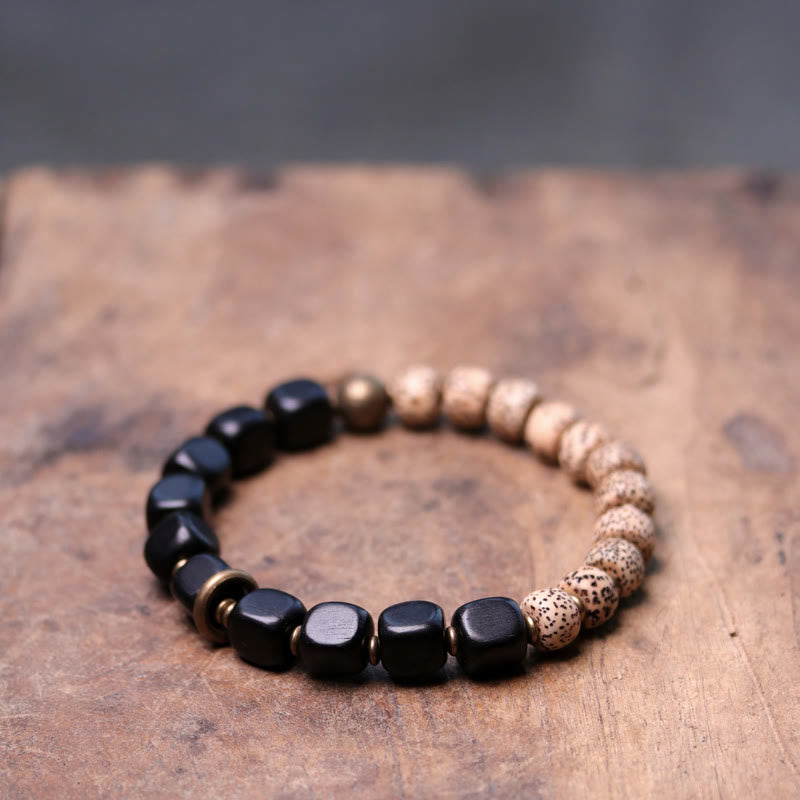 Ebenholz-Obsidian-Friedensarmband 15 cm Unisex